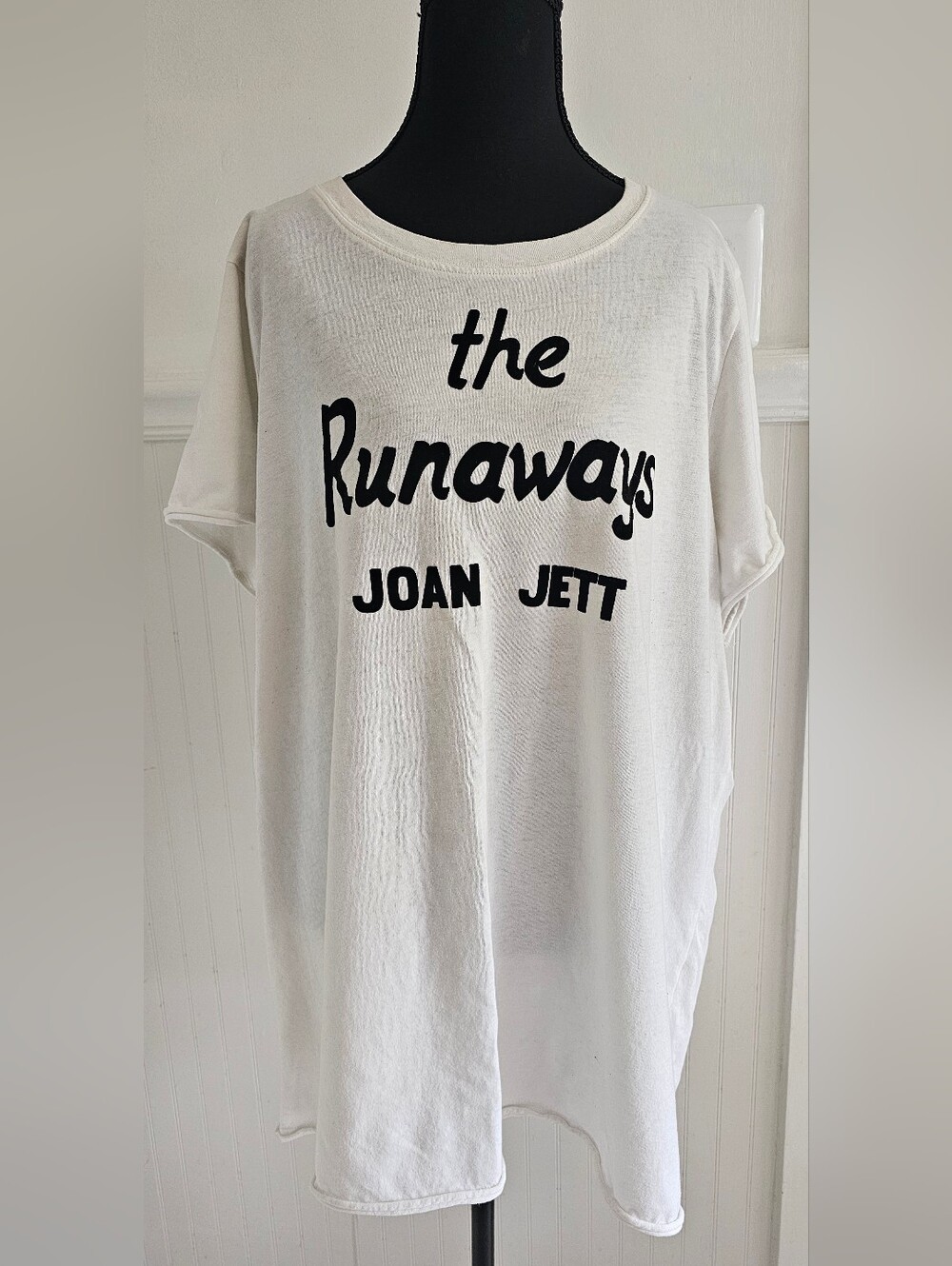 The Runaways Joan Jett Graphic Tee - White with Black Print Women's 4X